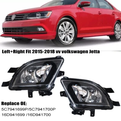 Пара прозрачных противотуманных фар на передний бампер для VW Volkswagen Jetta MK6 2015-2018 годов выпуска - Изображение 1 из 4