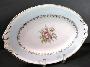 Vtg Homer Laughlin Eggshell Georgian Chateau oval plate gravy untertray roses - Picture 1 of 7