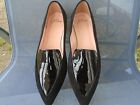 New J.Crew black leather/suede womens pointed toe flats shoes sz 9.5