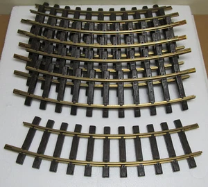 7 Pieces LGB G-Scale Curved Brass Track #1100 r600mm - Picture 1 of 10