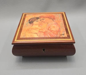 Vintage Reuge Edna Hibel Young Lover Music Jewelry Box Romance Beethoven SIGNED - Picture 1 of 14