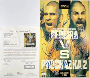 Alex Pereira Jiri Prochazka +12 Signed UFC 303 11x17 Event Poster MMA JSA LOA - Picture 1 of 1