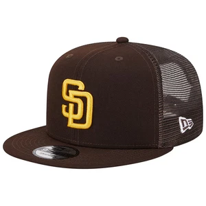 San Diego Padres New Era Men's Brown/ Gold Mesh Trucker 9FIFTY Snapback Hat - Picture 1 of 6