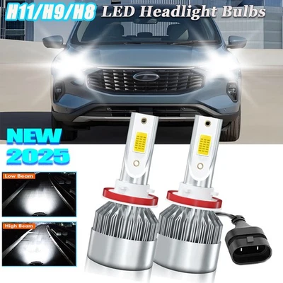 Para Ford Escape 2005 2006-2021 2x Faros LED Delanteros Viga Baja H11/H9/H8 Foto 1 de 4