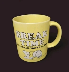 Vintage 1980 Yellow Ziggy Break Time Coffee Mug Cup Stoneware Tom Wilson 12oz - Picture 1 of 5