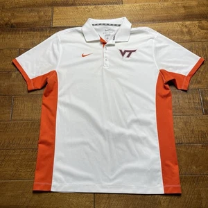 Weißes Nike Dri-Fit Virginia Tech Hokies VT Poloshirt Herren Größe L Large - Bild 1 von 5