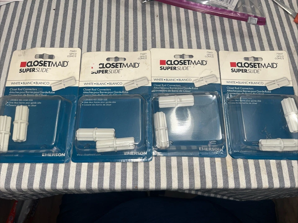 4 - Super Slide белый соединитель стержня шкафа No 75651 Closetmaid - Изображение 1 из 1