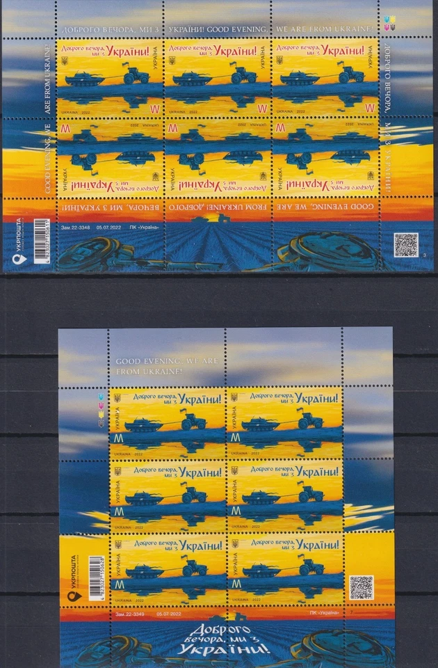 Ucrania 2022 Buenas tardes somos de Ucrania, tanque y tractor, guerra en Ucrania Foto 1 de 1