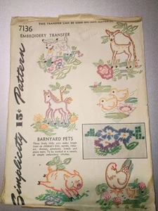 Simplicity 7136 Iron on Embroidery Transfer Pattern Vtg One Is Used (Horse)  - Picture 1 of 3