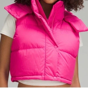 Lululemon NEW Size 6 Sonic Pink Wunder Puff Super-Cropped Vest - Picture 1 of 8
