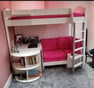 stompa white high sleeper bed with desk and pull out bed - Picture 1 of 5