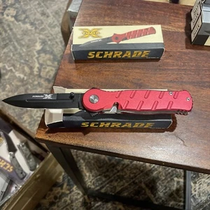 Schrade Single Blade Locking Knife. Tactical. Red. Made In China New In Box - Picture 1 of 5