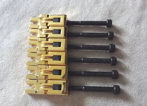 FLOYD ROSE LIC. LOCKING SADDLE Mighty Mite Restoration Set for Guitar GOLD - Picture 1 of 3