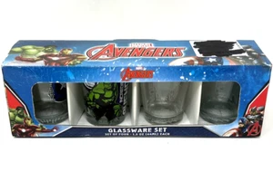 Marvel Avengers Set of Four Shot Glassware Clear Hulk Iron Man And More - Picture 1 of 6