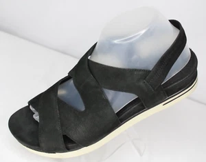 Eileen Fisher sandali incrociati slingback donna 9 neri plateau zeppa tacco - Foto 1 di 13