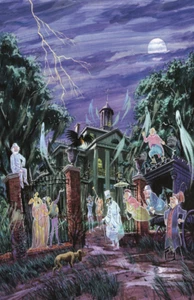 Haunted Mansion HM Record Sketch Disneyland Ghosts Exterior NON GLOSSY Poster - Picture 1 of 4