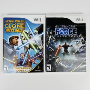 Nintendo Wii Star Wars Bundle: Star Wars Clone Wars & Star Wars Force Unleashed - Picture 1 of 9