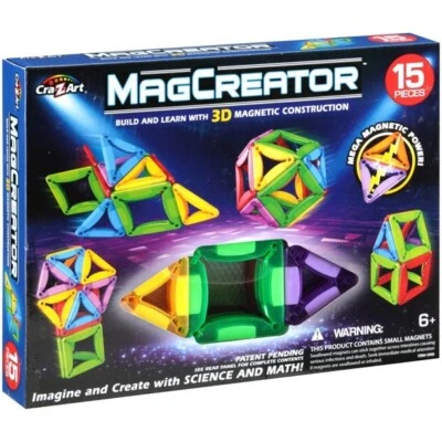 Cra-Z-Art MagCreator 15 Piece 3D Magnetic Construction Set - Image 1 of 2