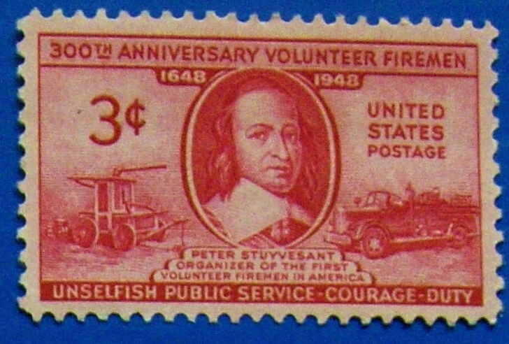US 3¢ stamp SC #971, 300th Anniversary Volunteer Firemen MNH 1948 single - Image 1 of 1