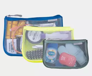 Travelon set of 3 assorted pouches Makeup Pouch Mini Case - Picture 1 of 5