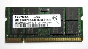 2GB 2Rx8 PC2-6400S-666 12-E1 SODIMM - ELPIDA Memory RAM Lenovo/IBM T61 Thinkpad - Picture 1 of 1