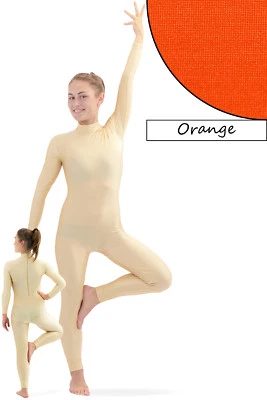 Damen Ganzanzug RRV orange Sport Voltigieranzug stretch glänzend elastisch shiny - Bild 1 von 2