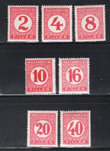 HUNGARY 1929 SCARCE POSTAGE DUE SET SCOTT J117-J123 PERFECT MNH - Picture 1 of 1