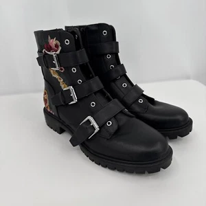Botines G By Guess para mujer bordados con flores hebilla negra talla 8M - Imagen 1 de 9