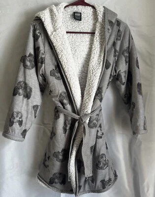 Bata con Capucha Niñas “Woodrow & Friends” Gris, Blanco Estampado de Perro Talla M (10/12)  Foto 1 de 3