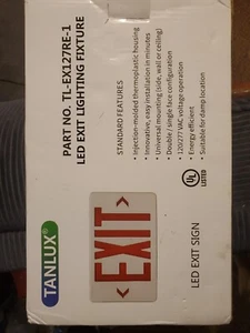 TANLUX Red Exit Sign with Emergency Lights, LED Emergency Exit Light - Picture 1 of 2