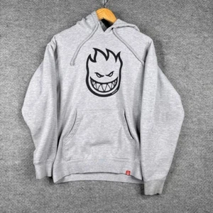 Vintage Spitfire Wheels Hoodie Mens Medium M Grey Pullover Sweatshirt Skateboard - Picture 1 of 17