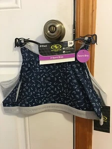 BRAND NEW GIRL'S SIZE X-LARGE ATHLETIC WORKS 2 PACK SPORTS BRAS BAND SIZE 36 - Picture 1 of 6