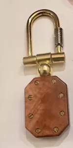 Italian Burl Wood & Brass Mini Screw Keychain. by Bagnara - Picture 1 of 3