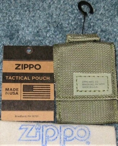 ZIPPO TACTICAL POUCH Green Nylon Webbing 48402 SNAP LOOP TO SECURE New - Picture 1 of 4