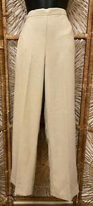 Alfred Dunner Womens Classic Fit Comfort Dress Pants Size 12 Beige Linen Look 