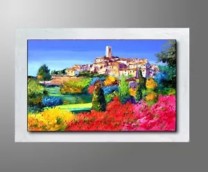 QUADRI MODERNI paesaggio toscana olio su tela DIPINTI A MANO dipinto italiano - Foto 1 di 1