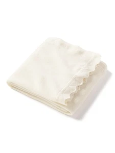 Luxe Coperta da Lancio Leggera con Orlo Smerlato 100% Puro Cashmere Ultra Morbida Ac... - Foto 1 di 6