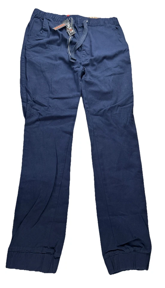 Galaxy by Harvic Men's Basic Stretch Twill Joggers in Navy-size 2xl