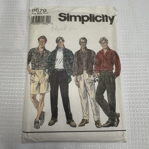 Vintage Simplicity 8679 Mens Pants Shorts Shirt Lined Vest 56-52 Pattern 90s ‘93 - Picture 1 of 3