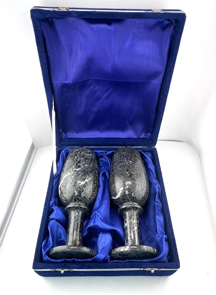 Мраморные бокалы стаканы высотой 8 дюймов набор из 2 / коробка для хранения черный белый серый - Изображение 1 из 4