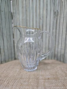 Marquis By Waterford Hanover Gold Cut Crystal Pitcher Gold Rim - Picture 1 of 5