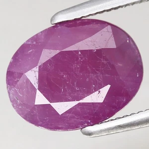 2.37ct  9x7mm Oval 100%Natural Unheated Purplish Red Ruby Guinea, Africa - Picture 1 of 4