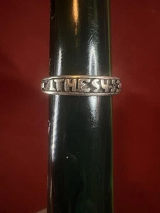 VINTAGE STERLINGSILBER RELIGIÖSER RING BIBELVERS THES 4 3-4 925 KREUZ GR. 6,25 - Bild 1 von 11