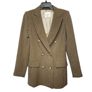 Aritzia Wilfred Margaux karierter zweireihiger Blazer Gr.) - Bild 1 von 6