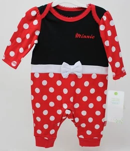 Disney Minnie Mouse Infant Black & Red Coverall Size Newborn NWT - Picture 1 of 1
