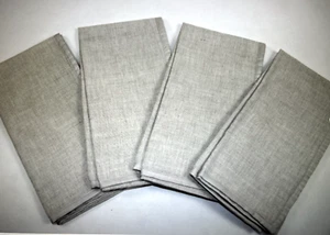 WILLIAMS SONOMA Napkins Flax Linen Blend Silk Trim 20" Square Set 4 NWT $88 - Picture 1 of 5