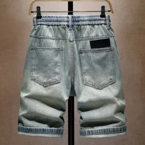 Pantaloncini cargo uomo Combat Denim misto cotone jeans elasticizzato mezzo pantalone tasca - Foto 1 di 8