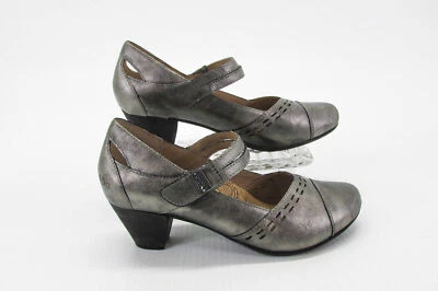 Taos Womens Shoes Stunner Size 8 Pewter Leather Heel Mary Jane Pump Pre Owned vq - Image 1 of 4