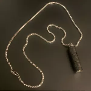 Black Cylinder Keepsake Urn For Ashes Cremation Memorial Necklace - Picture 1 of 3