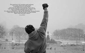 IMAGEN TIME4 ROCKY BALBOA BOXER IMÁGENES LIENZO GICLEE con marco de cuña CITAT INGLÉS - Imagen 1 de 4